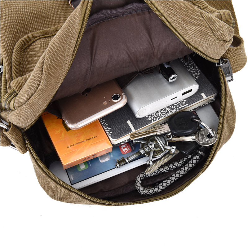Canvas bag men's one shoulder  - Canvas Backpack Casual 评论和价格
