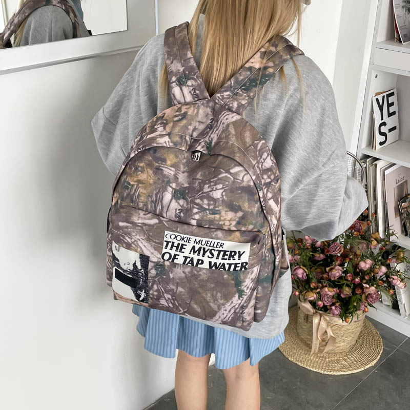 Unisex Retro Camouflage Patter - Canvas Backpack Casual 评论和价格