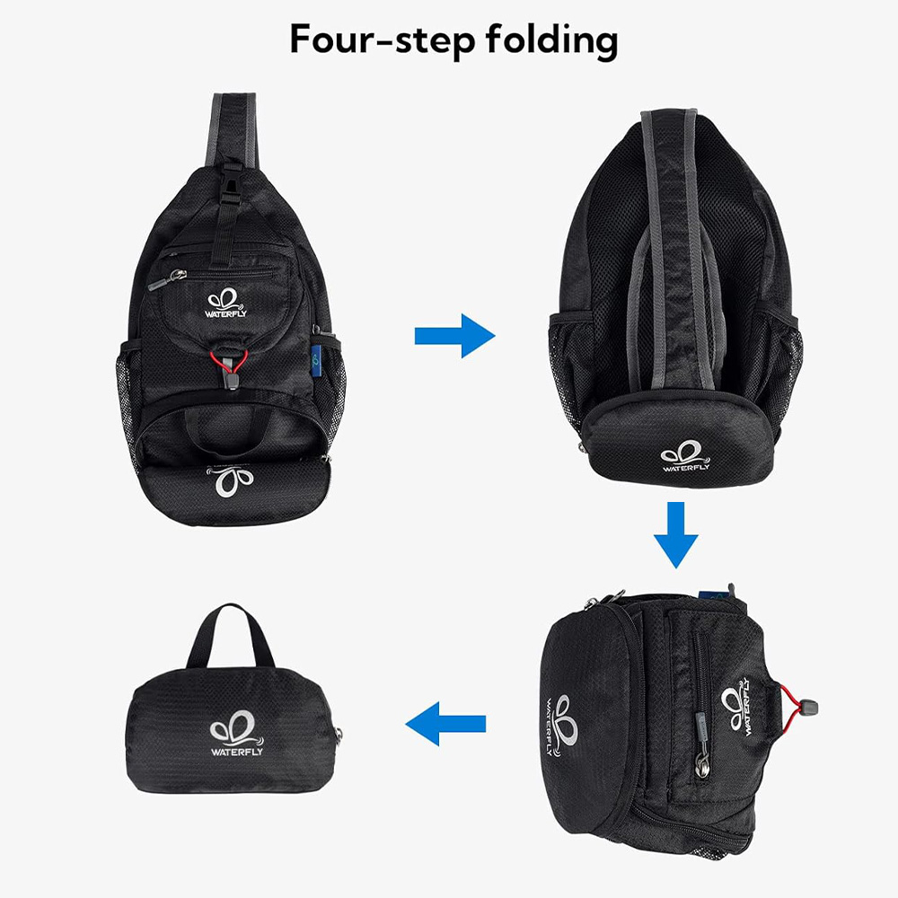 WATERFLY Chest Bag Shoulder Sm - Canvas Backpack Casual 评论和价格