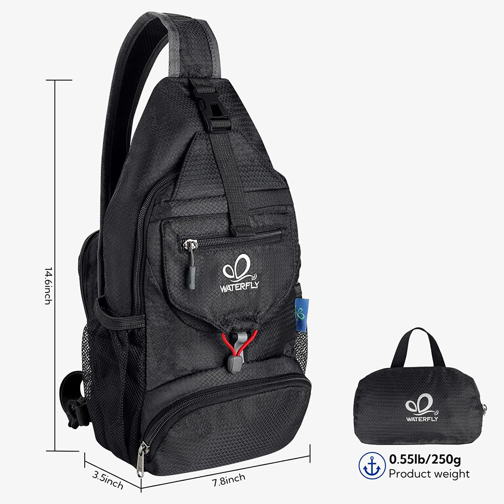 WATERFLY Chest Bag Shoulder Sm - Canvas Backpack Casual 评论和价格